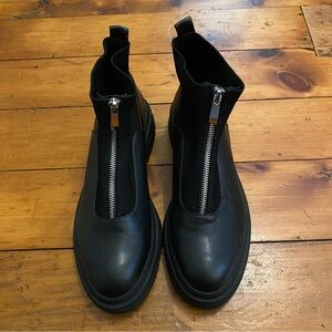 Zara Black Zipper Ankle Boots